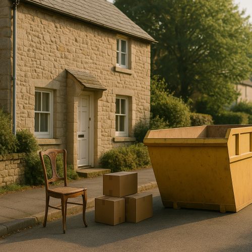 Containervermietung: eine diskrete Unterstützung beim Leeren eines Hauses nach einem Todesfall oder Umzug.