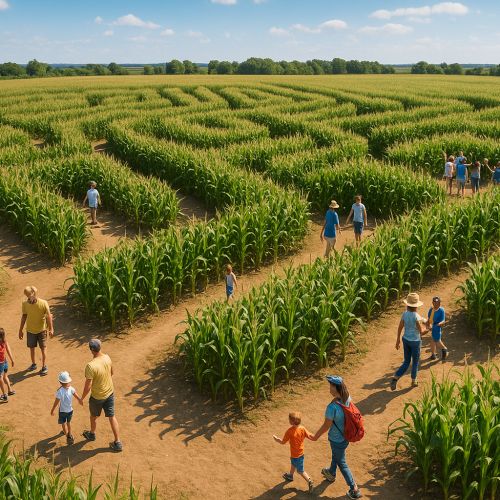 Popcorn-Labyrinth: Ein Familienabenteuer, das in ganz Frankreich entdeckt werden kann.