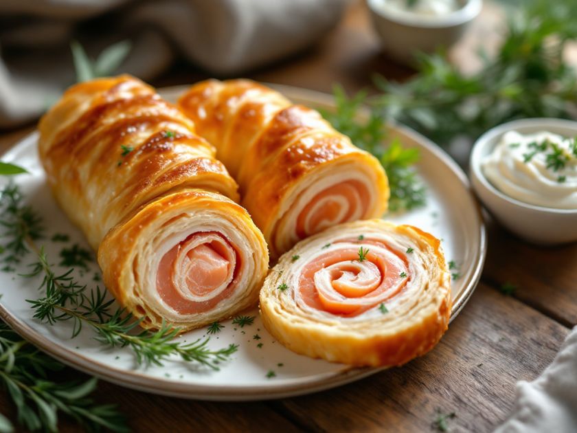 Blätterteigrolle mit Geräuchertem Lachs: Ein Schneller und Köstlicher Appetithappen