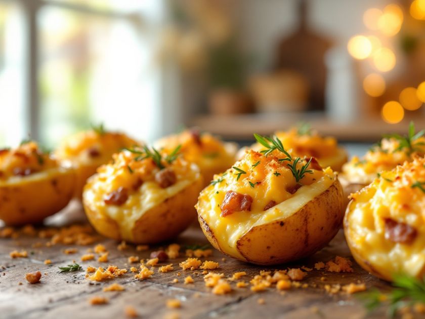 Leckere Macaire Kartoffeln mit Speck und Sahne