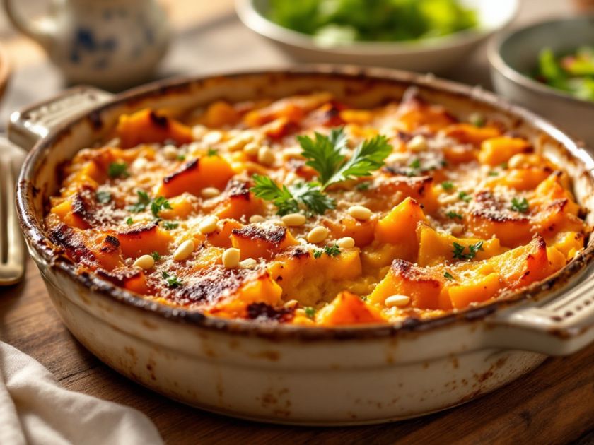 Leckerer und Wohltuender Butternut-Kürbis-Gratin