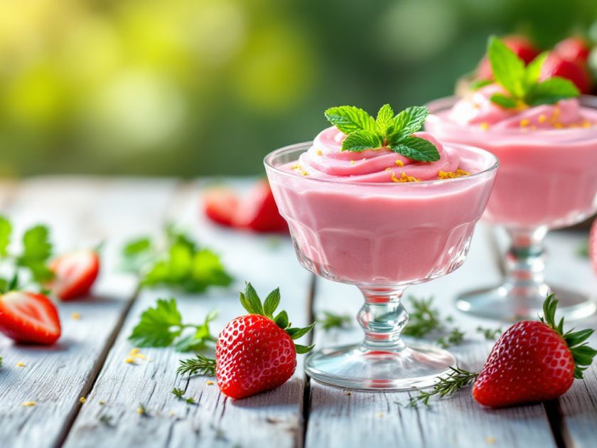 Leichte und leckere Erdbeermousse