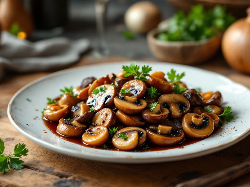 Pariser Champignons in Balsamico gebraten