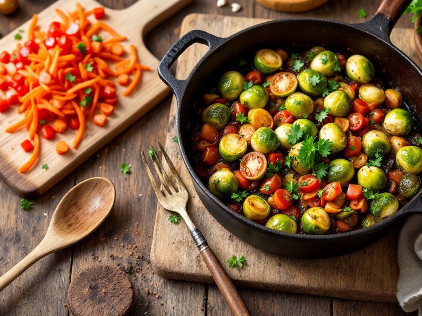 Rosenkohl mit schmackiger Tomate sautiert