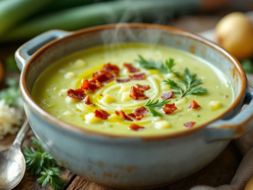 Schnelle Lauch- und Kartoffelsuppe