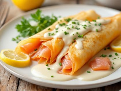 Leckere Räucherlachs-Crêpes: Einfache Rezept