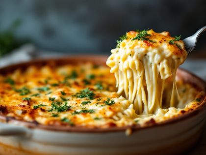 Überbackene Nudeln mit Geräuchertem Lachs - Lecker und Würzig