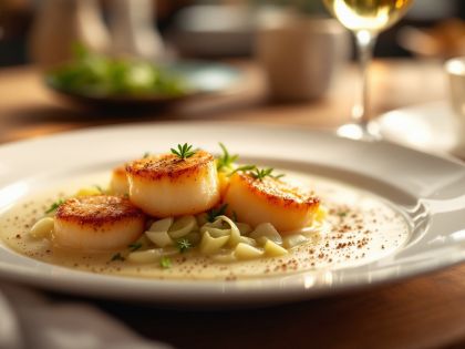 Rezept für Jakobsmuscheln mit Endivien- und Lauchfondue
